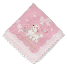 画像をギャラリービューアに読み込む, 【NEW】ミニタオルハンカチ プードル＆キャンディ　ピンク
