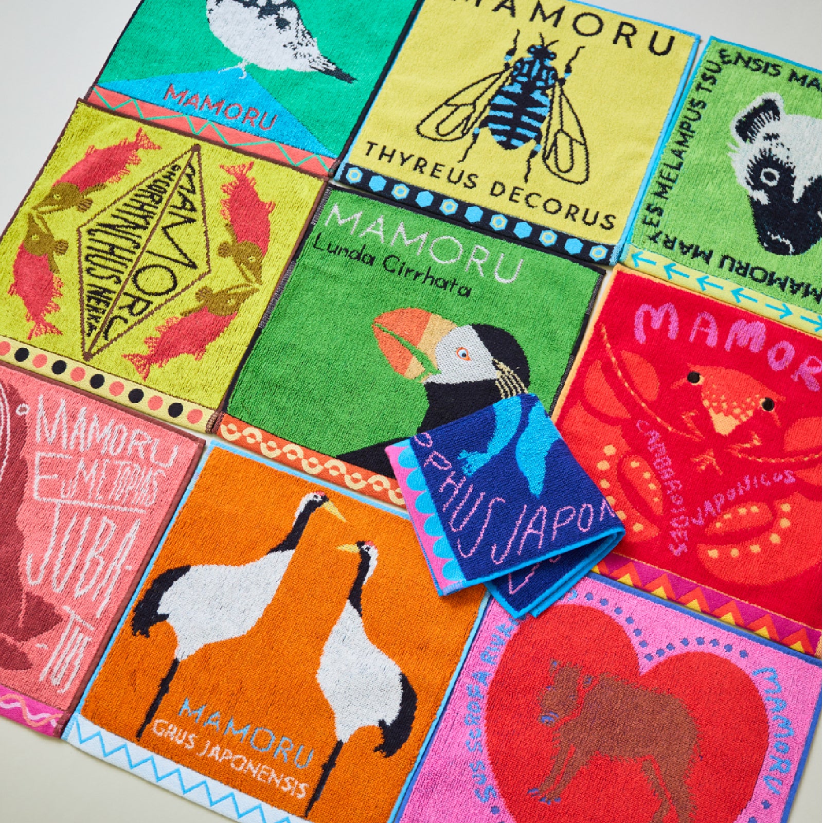 タオルハンカチ #109g グリーン エトピリカ – INTERMODE KAWABE