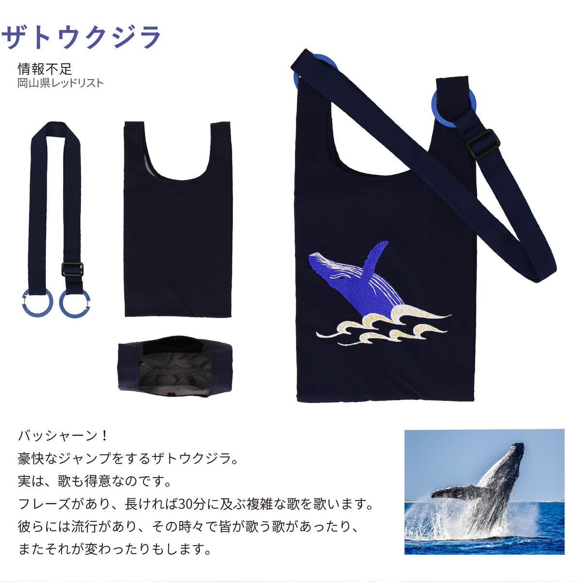 バッグ 小　ザトウクジラ