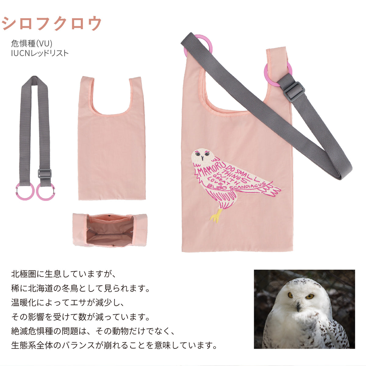 バッグ 小　シロフクロウ