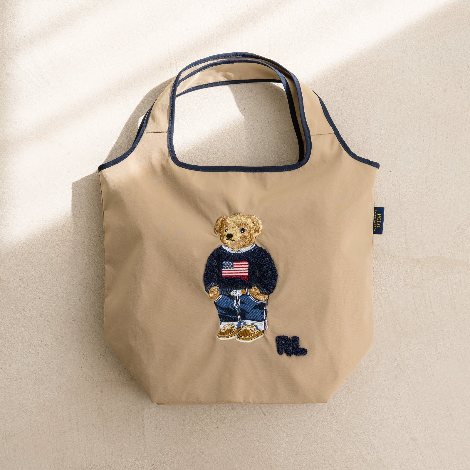 刺繍バッグ  ポロベア　ベージュ