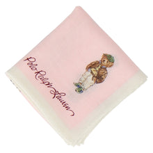 画像をギャラリービューアに読み込む, 【NEW】婦人プリントハンカチ #120a ポロベア ハンチング　ピンク

