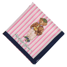 画像をギャラリービューアに読み込む, 【NEW】婦人プリントハンカチ #120a ポロベア ストライプ　ピンク
