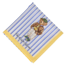 画像をギャラリービューアに読み込む, 【NEW】婦人プリントハンカチ #120b ポロベア ストライプ　ブルー
