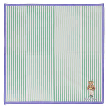画像をギャラリービューアに読み込む, 【NEW】婦人プリントハンカチ #120c ポロベア ストライプ　ピーコックグリーン
