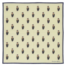 画像をギャラリービューアに読み込む, 【NEW】婦人プリントハンカチ #120b ポロベア ハンチング　イエロー
