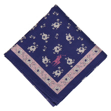 画像をギャラリービューアに読み込む, 【NEW】婦人ラージプリントハンカチ #120a プロバンスフラワー　ネイビーブルー
