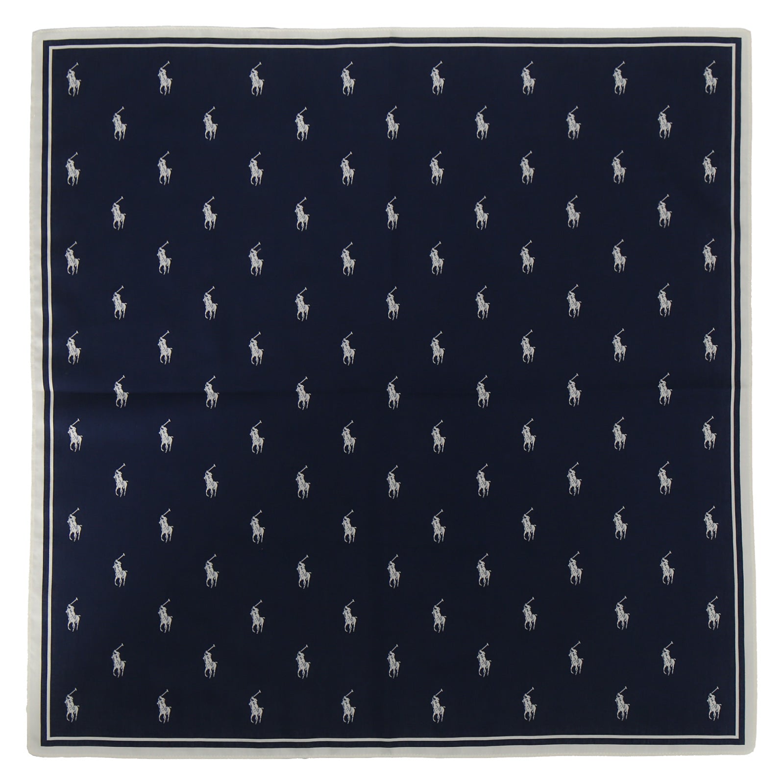 NEW】婦人プリントハンカチ #120d ポロポニー ネイビーブルー