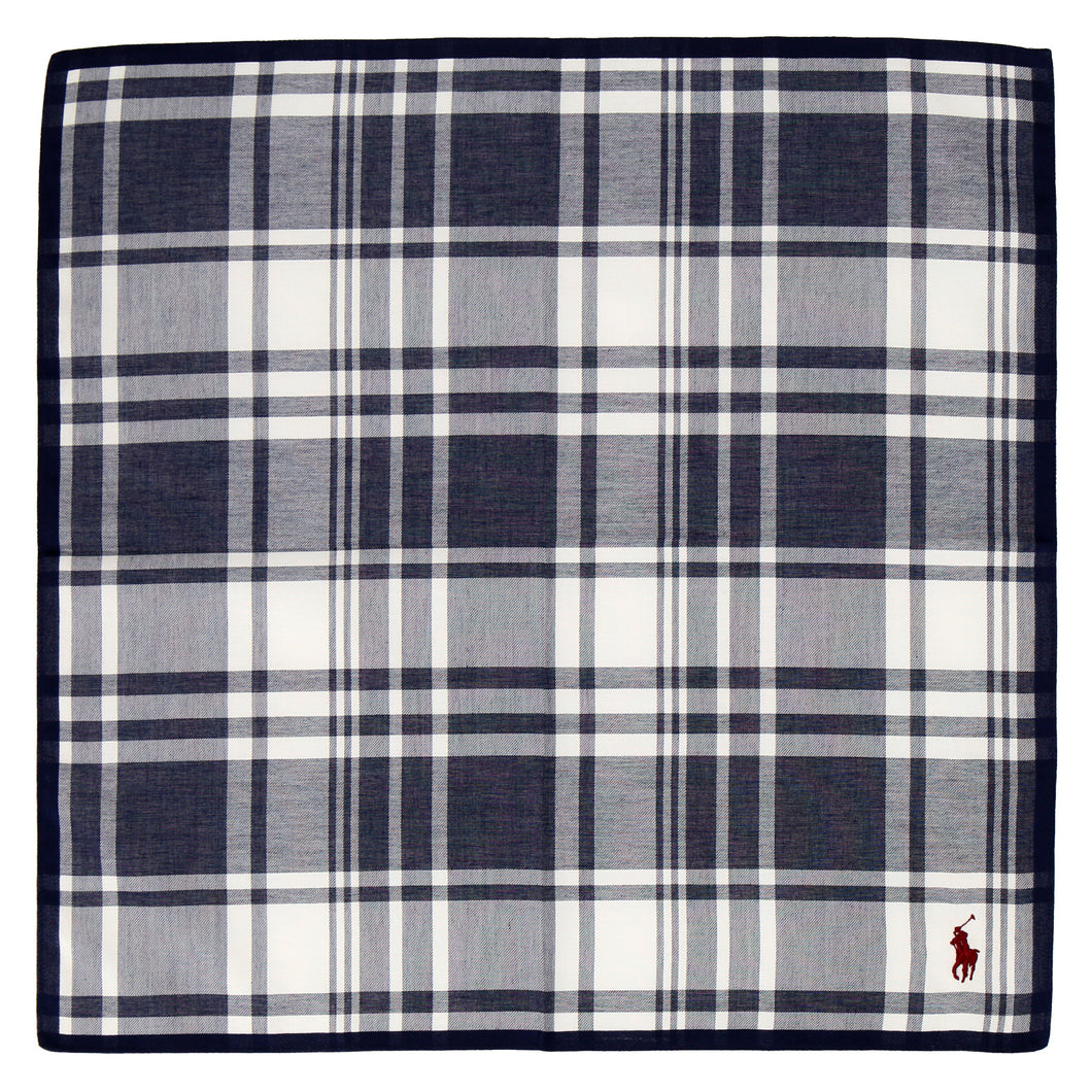 紳士先染ハンカチ #122a ポロポニー ネイビーブルー – INTERMODE KAWABE