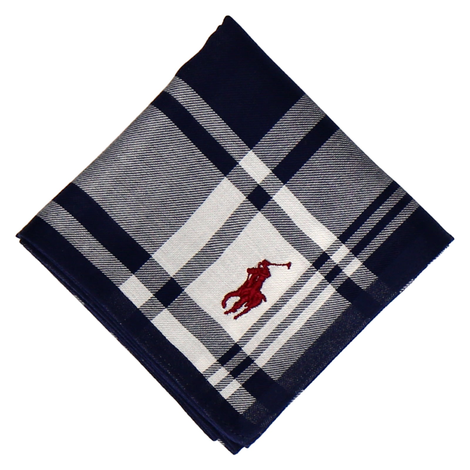紳士先染ハンカチ #122a ポロポニー ネイビーブルー – INTERMODE KAWABE