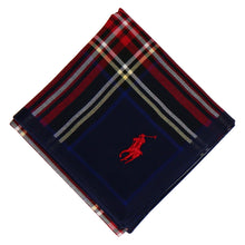 画像をギャラリービューアに読み込む, 【NEW】紳士先染ハンカチ チェック ♯122a ポロポニー　ネイビーブルー
