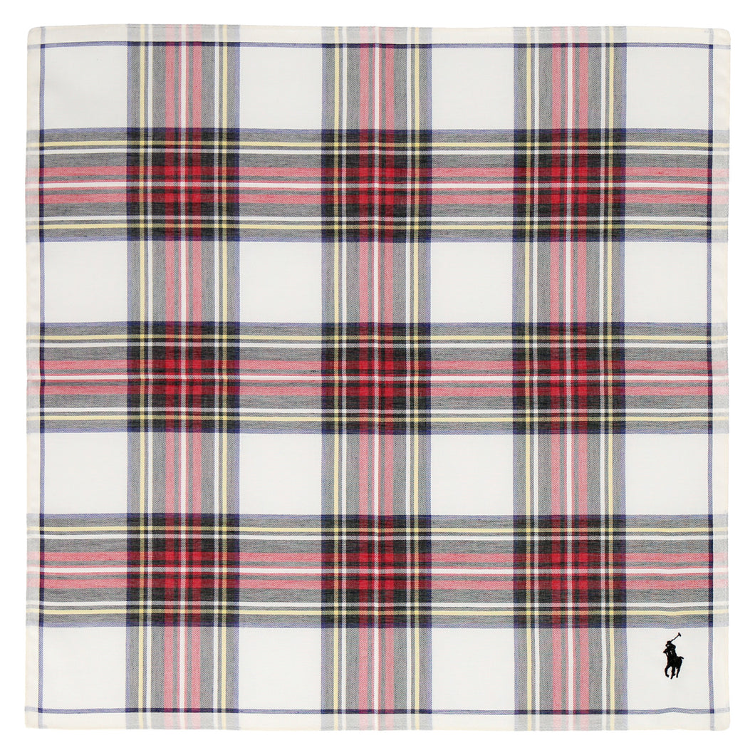 【NEW】紳士先染ハンカチ #122b ポロポニー　アイボリー