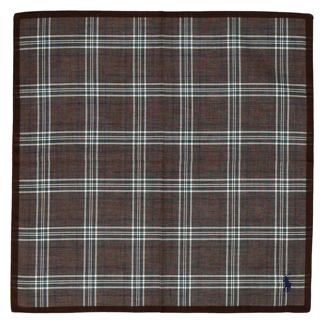 【NEW】紳士先染ハンカチ #122c ポロポニー　ダークブラウン