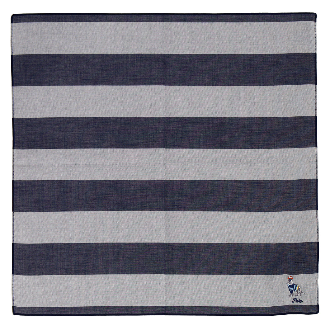 【NEW】紳士先染ハンカチ #122a ドッグ　アイボリー