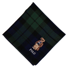 画像をギャラリービューアに読み込む, 【NEW】紳士先染ハンカチ #122a ポロベア　ダークグリーン
