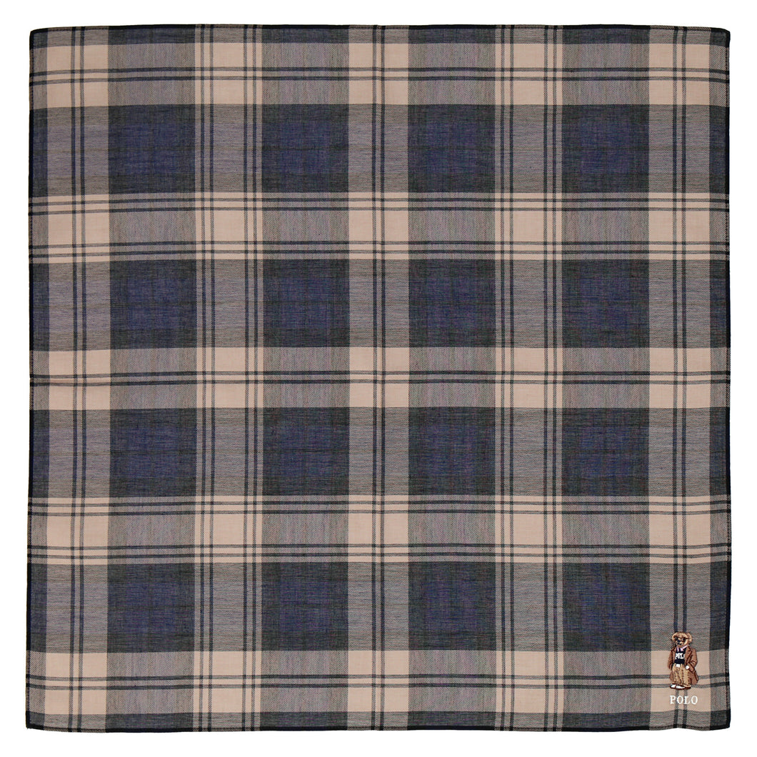 【NEW】紳士先染ハンカチ #122b ポロベア　ベージュ