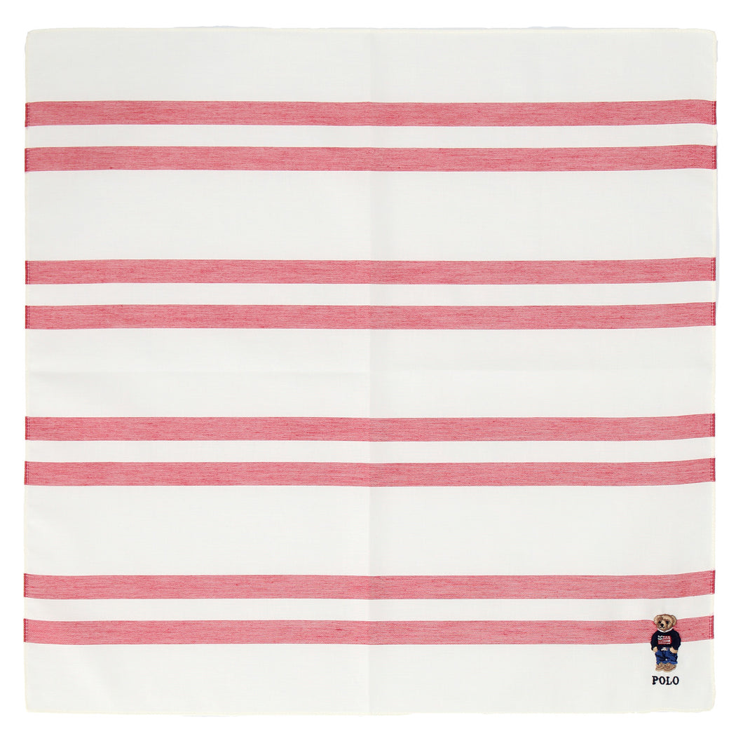 【NEW】紳士先染ハンカチ #122b ポロベア　アイボリー