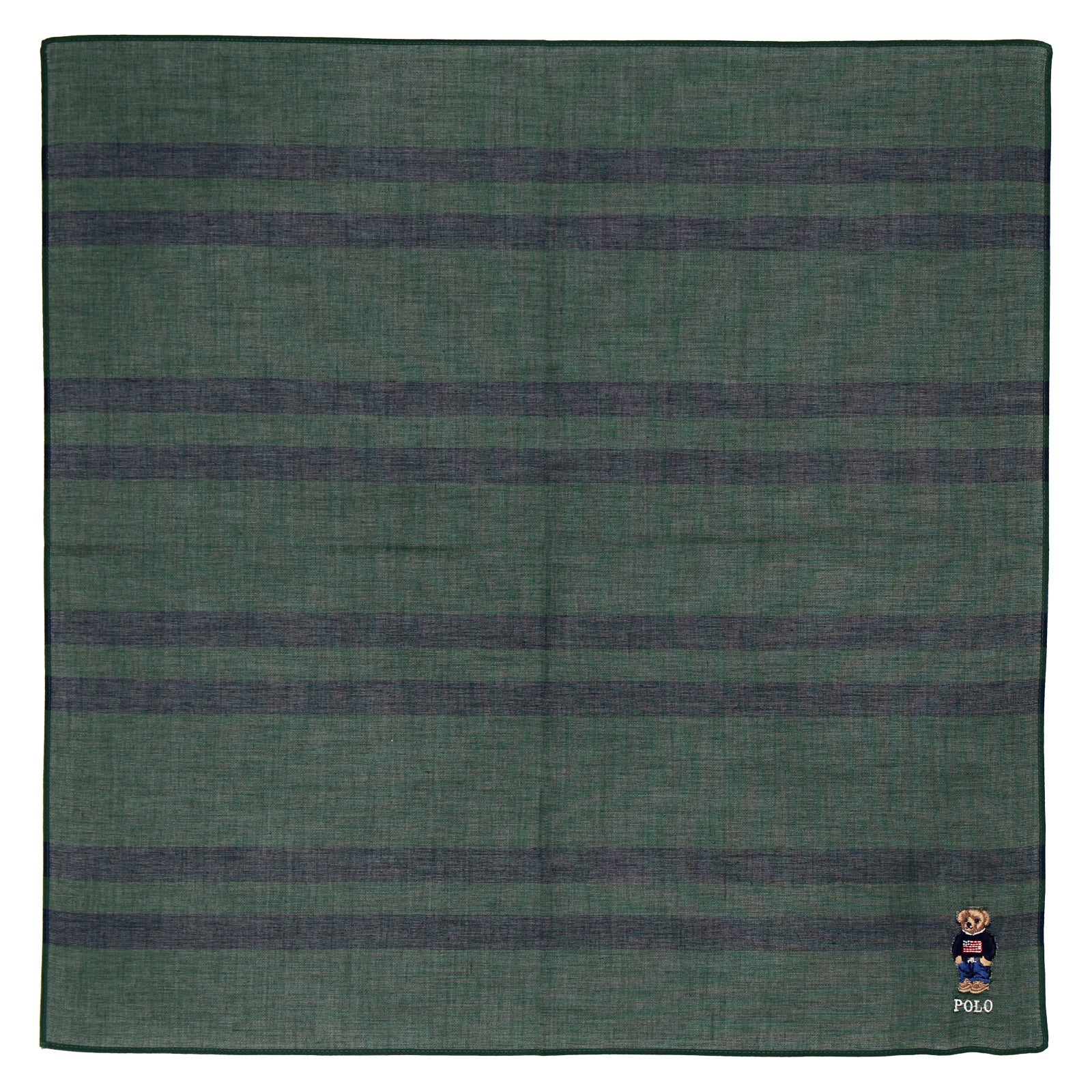 紳士先染ハンカチ #122c ポロベア ダークグリーン – INTERMODE KAWABE