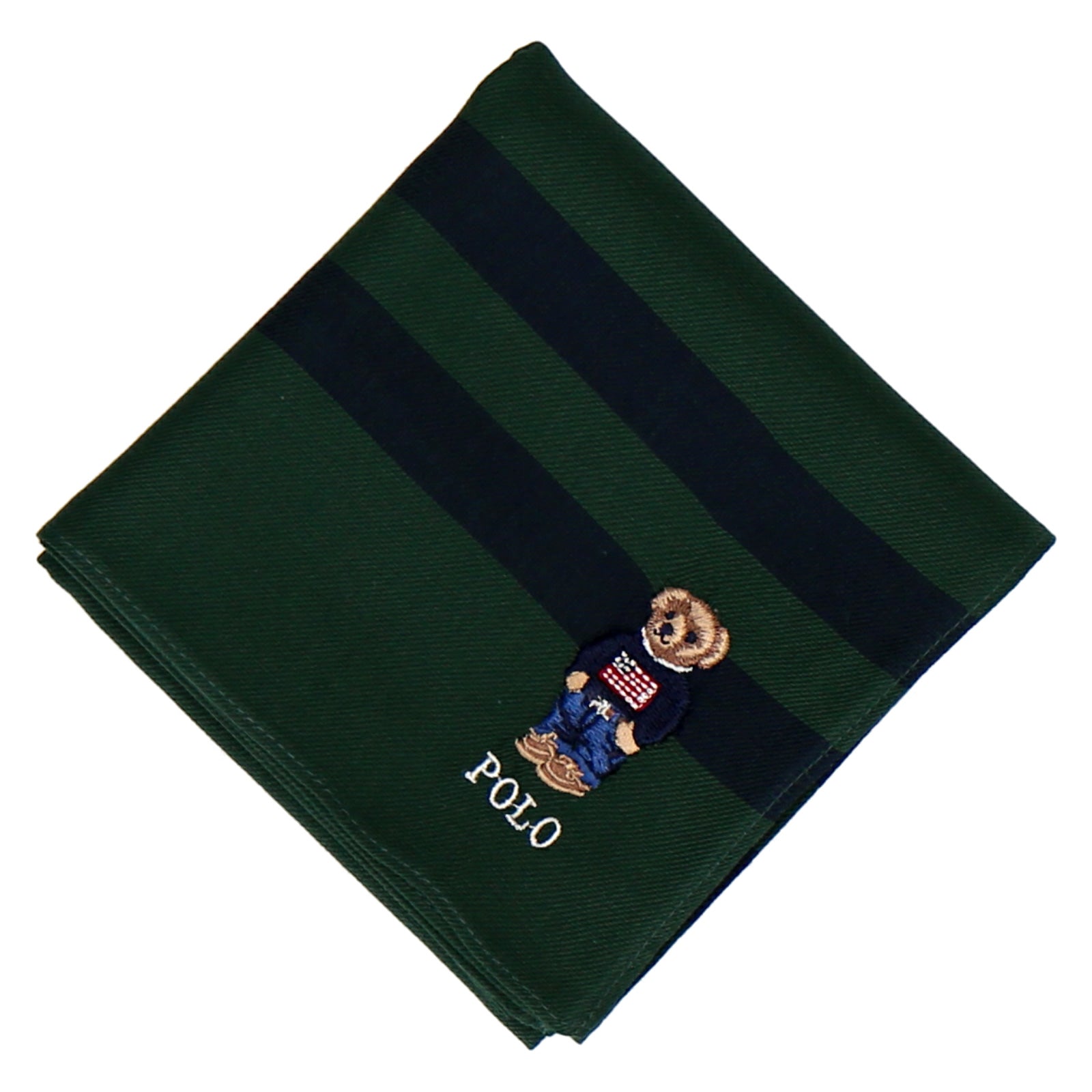 紳士先染ハンカチ #122c ポロベア ダークグリーン – INTERMODE KAWABE