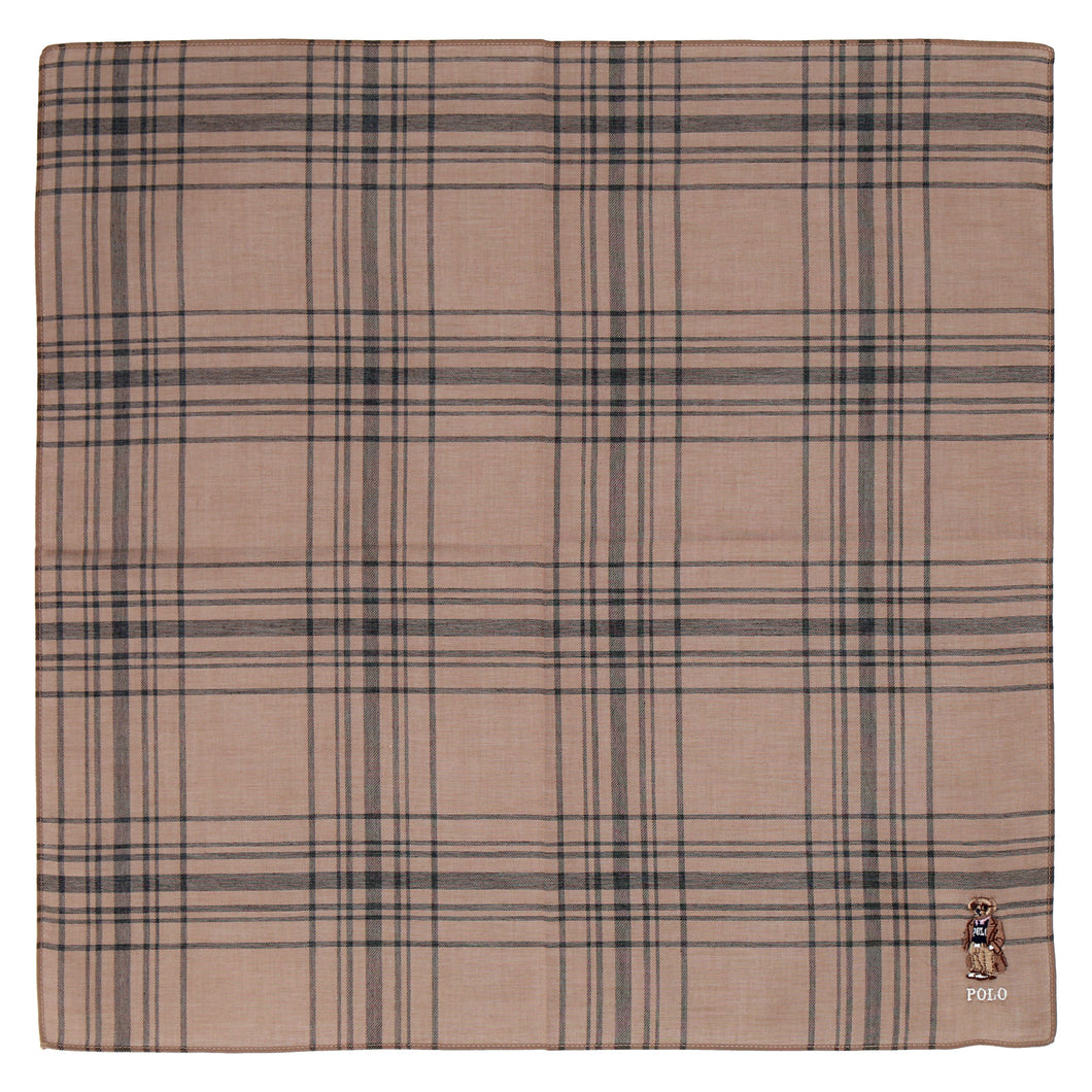 【NEW】紳士先染ハンカチ #122b ポロベア　ベージュ