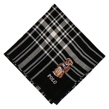 画像をギャラリービューアに読み込む, 【NEW】紳士先染ハンカチ #122c ポロベア　ブラック
