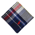 ミニタオル チェック ポロポニー　ネイビーブルー