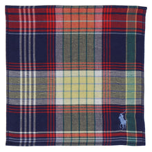 画像をギャラリービューアに読み込む, 【NEW】婦人ガーゼ＆パイルミニタオル タータンチェック ポロポニー　ネイビーブルー
