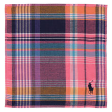 画像をギャラリービューアに読み込む, 【NEW】婦人ガーゼ＆パイルミニタオル チェック  マルチカラーポロポニー　ピンク

