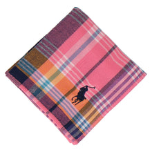 画像をギャラリービューアに読み込む, 【NEW】婦人ガーゼ＆パイルミニタオル チェック  マルチカラーポロポニー　ピンク
