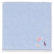 画像をギャラリービューアに読み込む, 【NEW】婦人ミニタオル フラワー刺繍＆ポロポニー　スカイブルー
