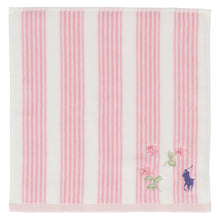画像をギャラリービューアに読み込む, 【NEW】婦人ミニタオル #129c ストライプ ポロポニー 桜刺繍　アイボリー
