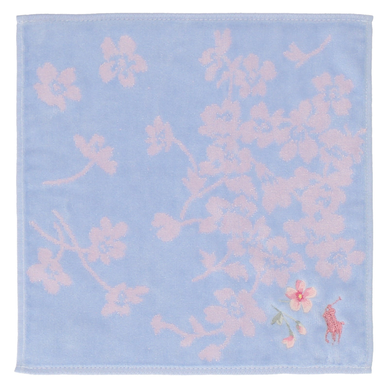 ミニタオル  ポロポニー 桜　スカイブルー