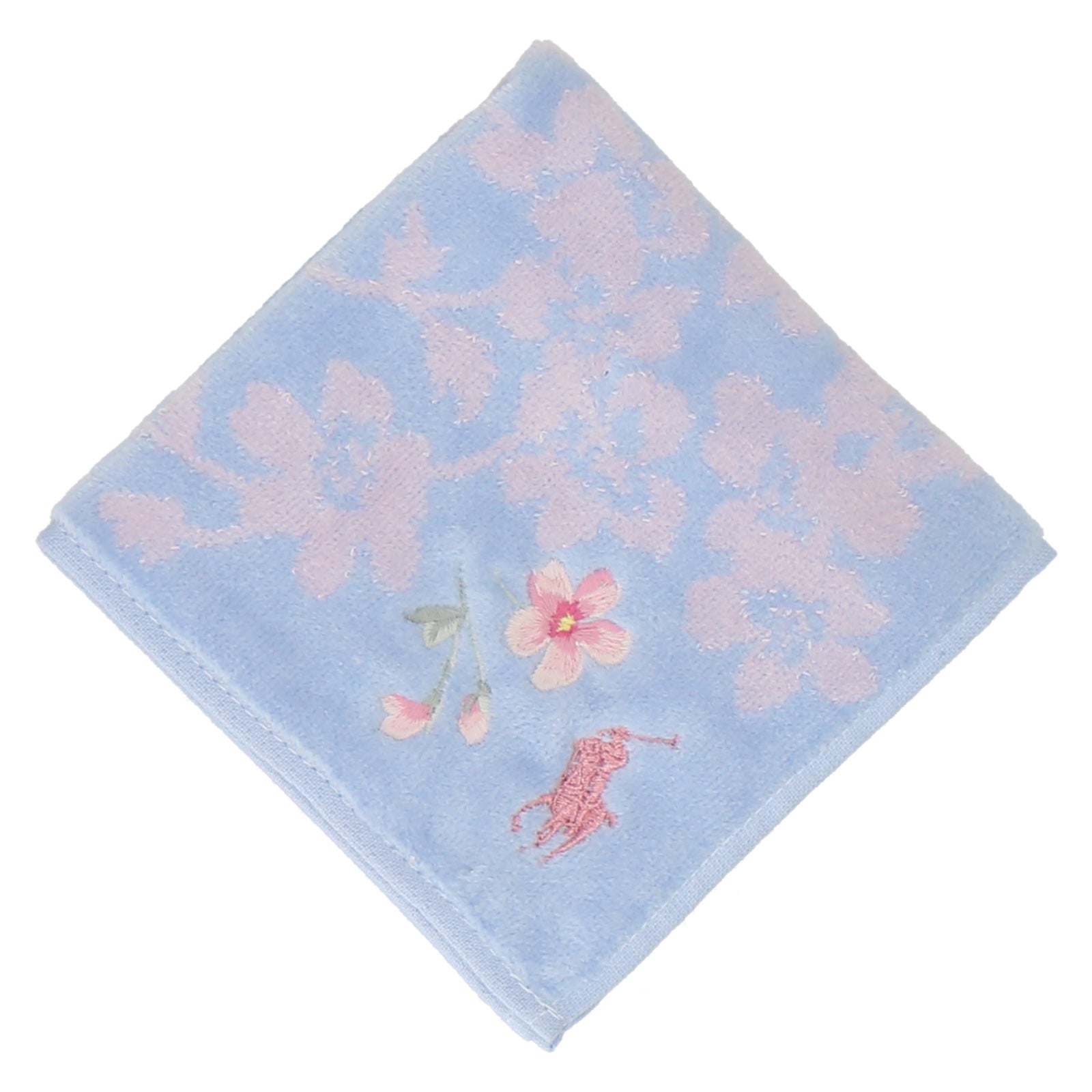 ミニタオル  ポロポニー 桜　スカイブルー