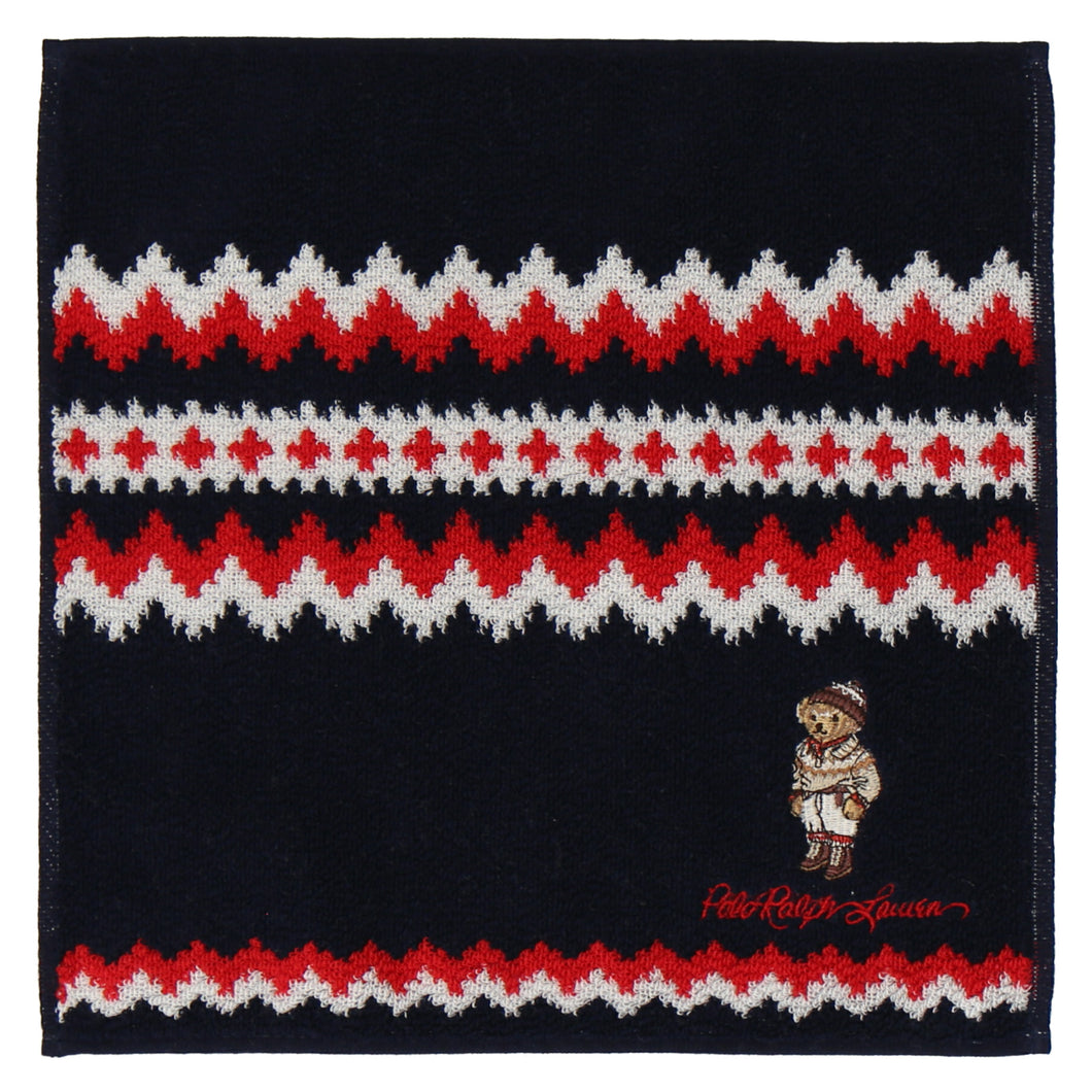 婦人ミニタオル #129c ホリデー ポロベア　ネイビーブルー