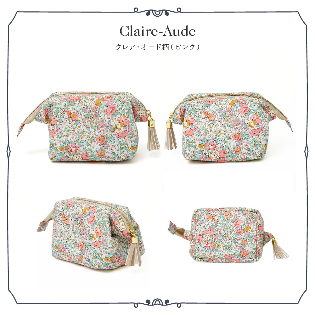 リバティプリント ワイヤ－ポ－チ #187a Claire-Aude ピンク