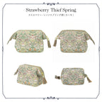 リバティプリント ワイヤ－ポ－チ #187d Strawberry Thief Spring　カーキ