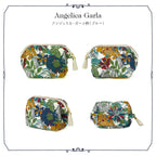 リバティプリント ワイヤ－ポ－チ #187e Angelica Garla　ブルー