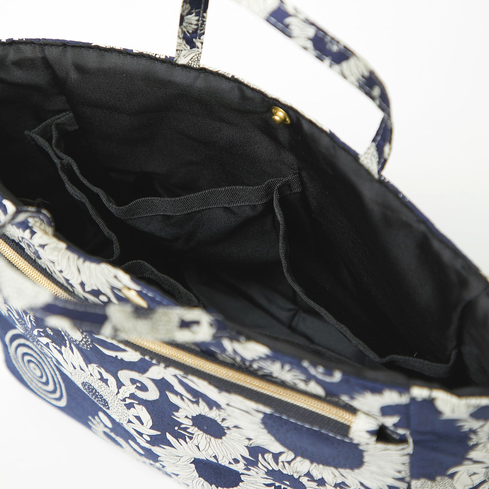 リバティプリント バッグインバッグ #187b Small Sus ネイビーブルー