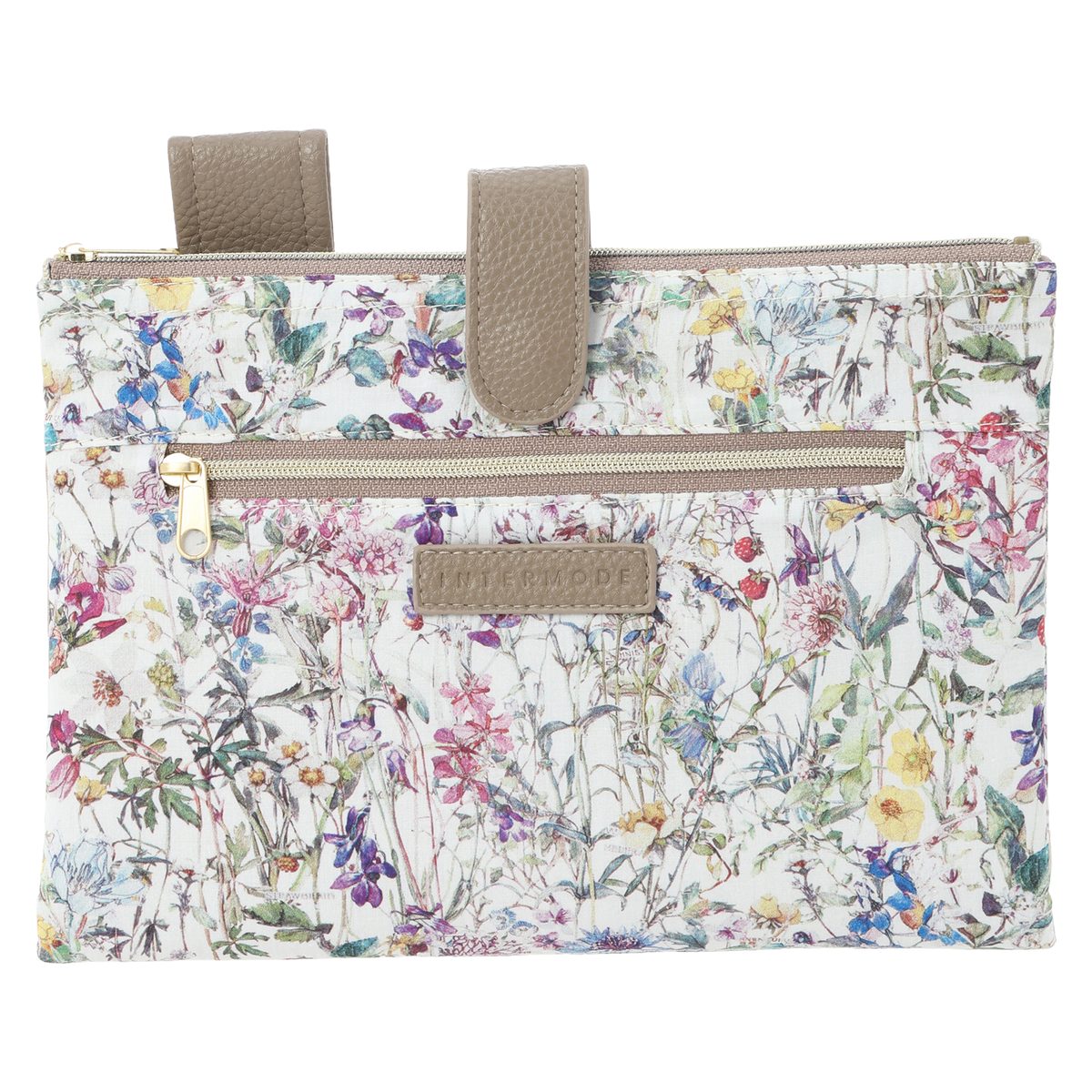 手帳型マルチポーチ WildFlowers　アイボリー