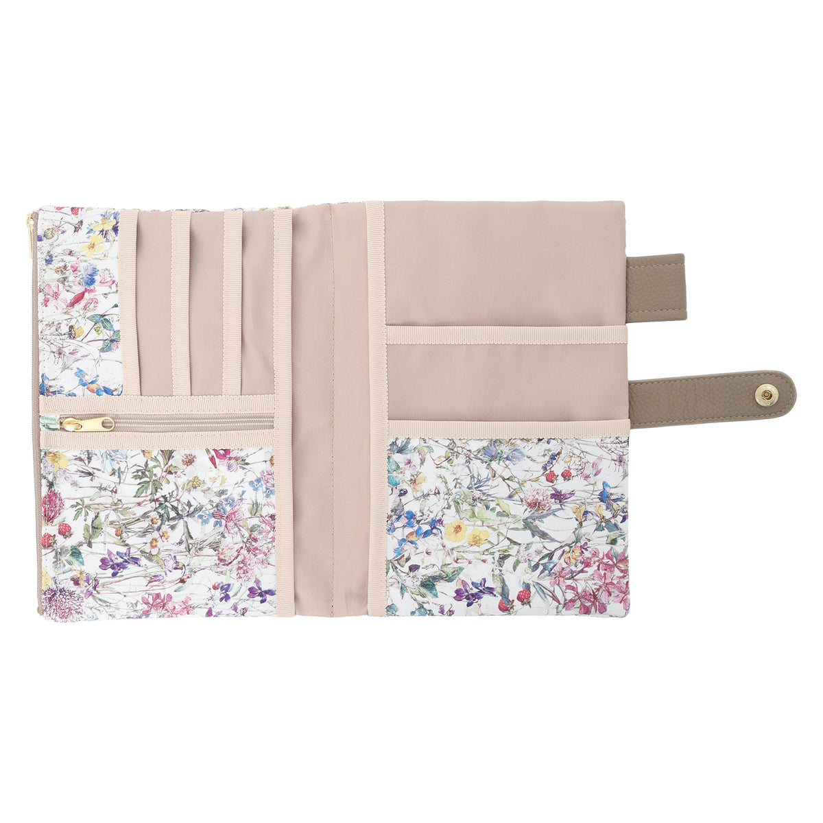 手帳型マルチポーチ WildFlowers　アイボリー