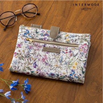 手帳型マルチポーチ WildFlowers　アイボリー