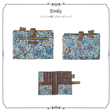 画像をギャラリービューアに読み込む, 【NEW】手帳型マルチポーチ #187d Emily　ブルーグレー
