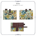 リバティプリント 手帳型マルチポーチ Edna　マリーゴールド