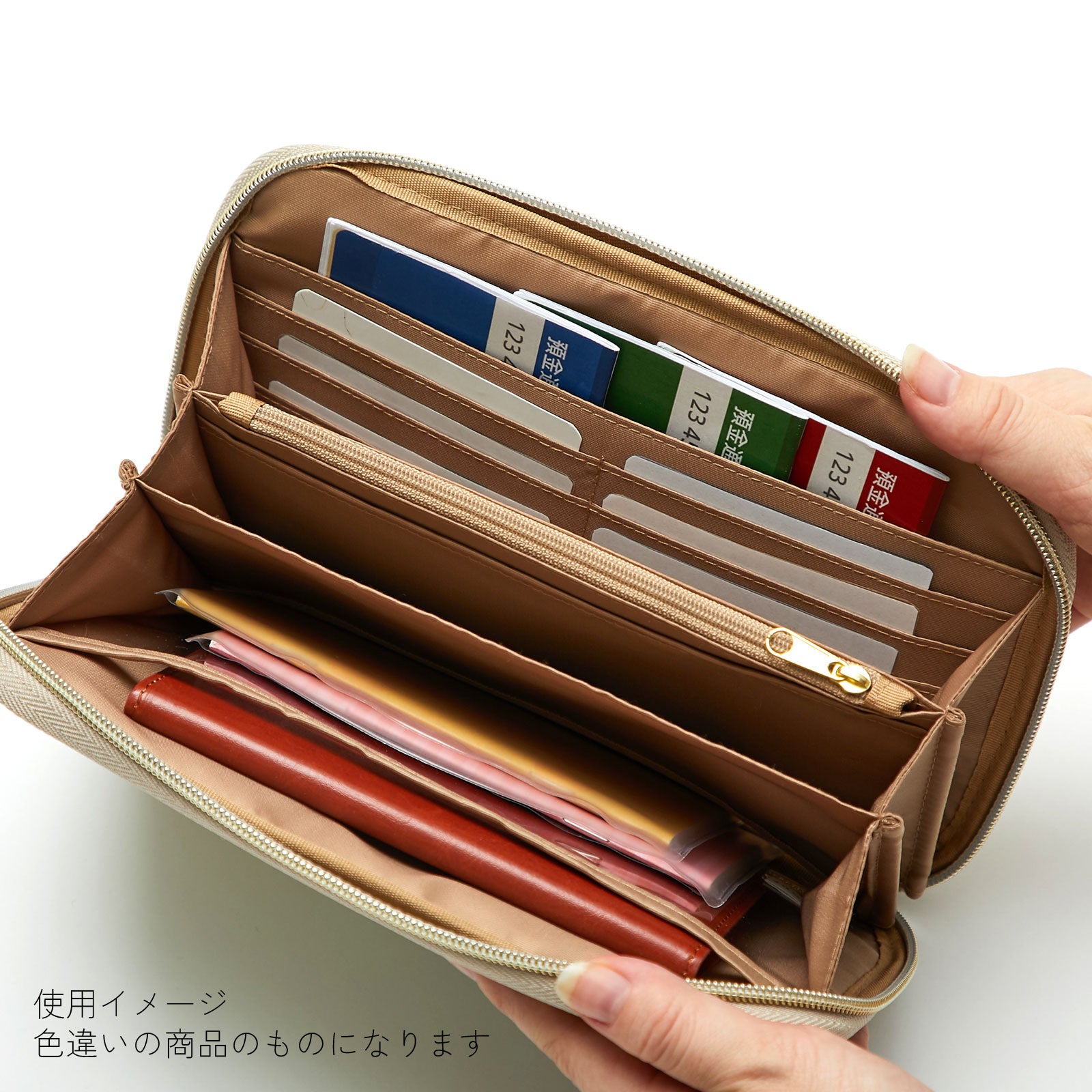 リバティプリント お財布型マルチポーチ Claire-Aude スカイブルー