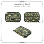 リバティプリント お財布型マルチポーチ Strawberry Thief　ブラック