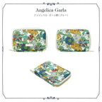 リバティプリント お財布型マルチポーチ Angelica Garla　ブルー