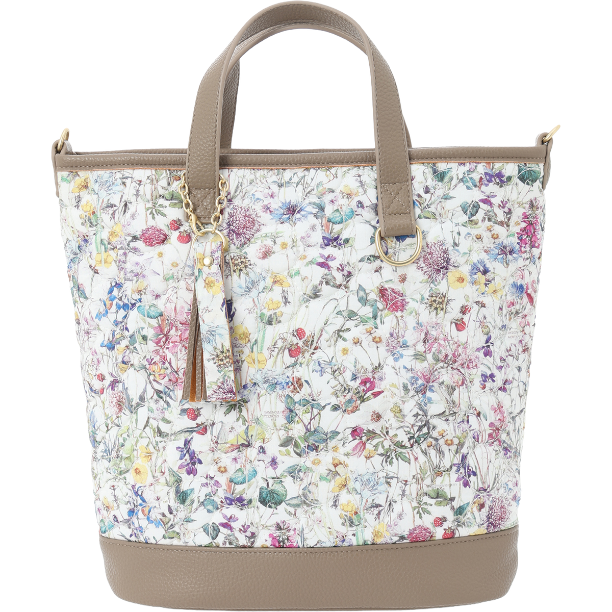 タッセル付きキルティングショルダーバッグ WildFlowers　アイボリー
