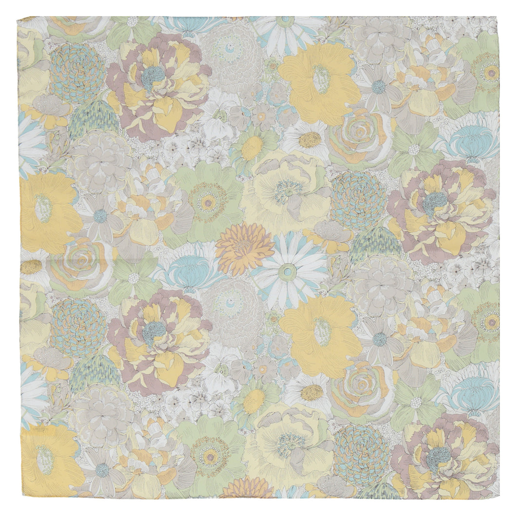 【NEW】婦人プリントハンカチ #190c English Field　イエロー