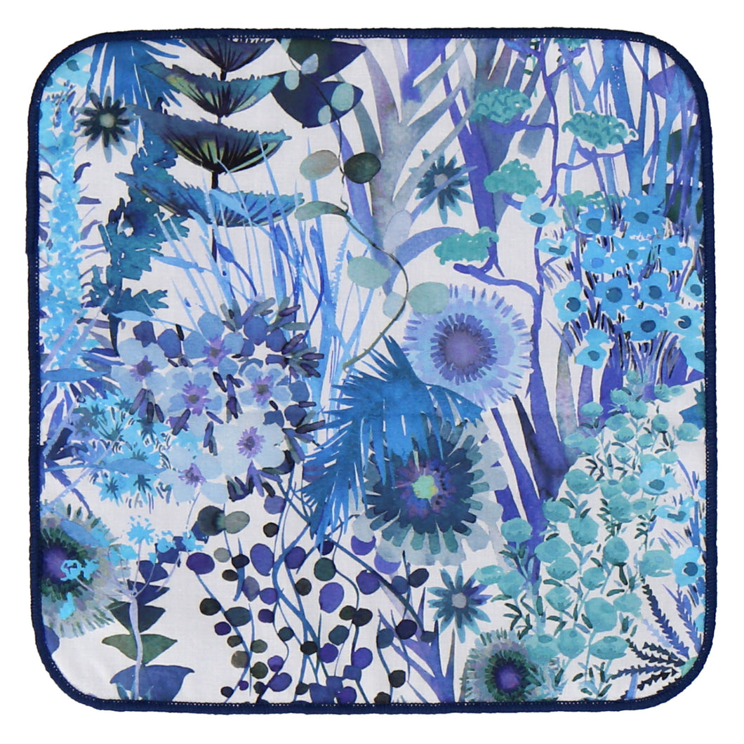 【NEW】婦人タオルハンカチ #191f Tresco　ネイビーブルー