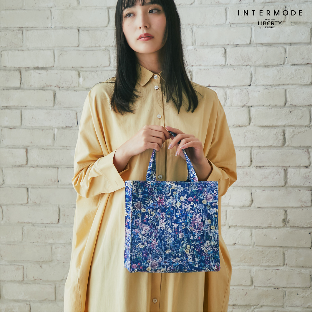 【NEW】ランチトートバッグ #193b Wild Flowers　ネイビーブルー